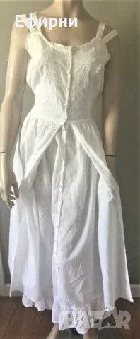 Бяла рокля, Дълга бяла рокля, Бяла рокля памук, , снимка 1