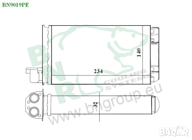 Радиатор парно BNR за PEUGEOT BN9019, снимка 4 - Части - 14468362