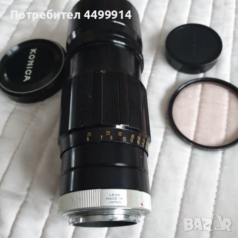 Обектив Konica HEXANON 200mm F/3.5 с фиксирано фокусно, снимка 9 - Обективи и филтри - 52570869