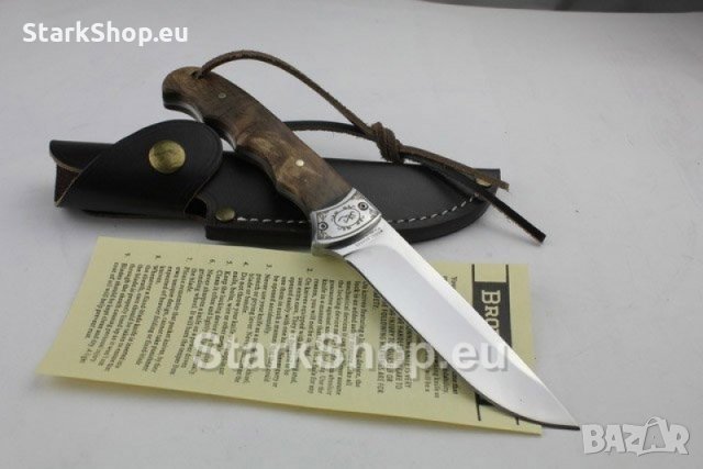 Уникален ловен нож Browning с орехова дръжка и кожен калъф, снимка 2 - Ножове - 30561714
