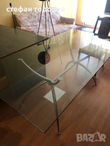 Маса трапезна , закалено стъкло 12 мм