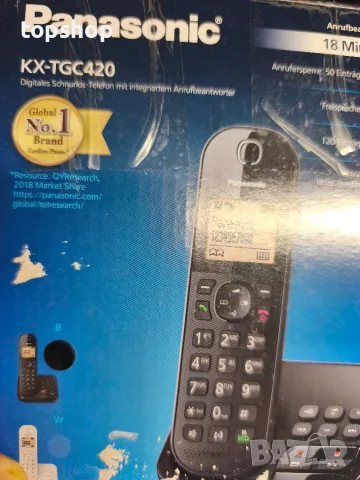Чисто нов Безжичен телефон Panasonic KX-TGC 420GB с телефонен секретар , снимка 3 - Стационарни телефони и факсове - 55842666