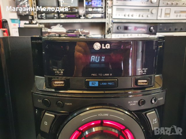 Аудиосистема LG CM4320 с две тонколони. Системата има радио, диск чете mp3, usb - 2бр., aux. Прави з, снимка 10 - Аудиосистеми - 42834103