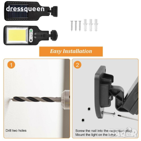 117COB СОЛАРНА ЛАМПА ЗА СТЕНА ВЪНШНА СЪС СЕНЗОР ЗА ДВИЖЕНИЕ, снимка 5 - Соларни лампи - 44566600