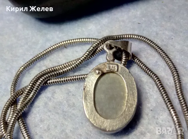 РАЗКОШЕН ФЛОРАЛЕН СКЪПОЦЕНЕН СРЕБЪРЕН МЕДАЛЬОН с ЛУНЕН КАМЪК и СРЕБЪРНА ВЕРИЖКА СРЕБРО 925 49711, снимка 3 - Колиета, медальони, синджири - 50061253