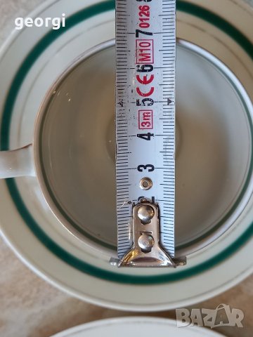 Троен сет датски фин костен порцелан кактус KPM Kobenhavns Maleri, снимка 9 - Чаши - 39335365