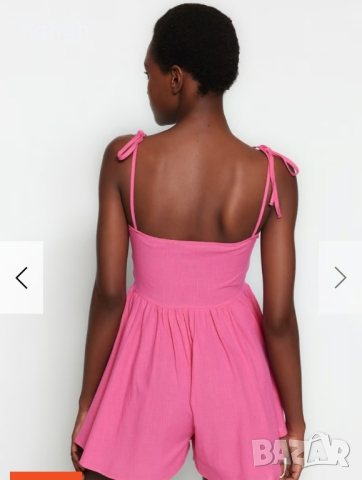  Нов Ленен дамски гащеризон Trendyol, снимка 6 - Гащеризони - 44553387