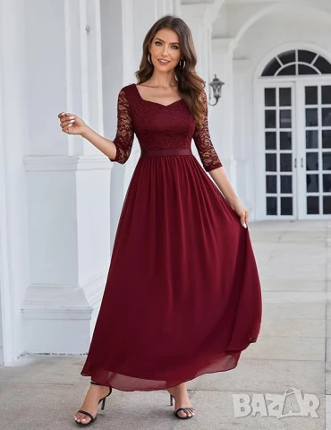 Елегантна дамска рокля Wedtrend, размер L, дълга дантелена рокля, снимка 5 - Рокли - 50968138