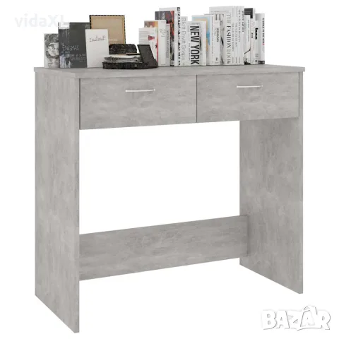 vidaXL Бюро, бетонно сиво, 80x40x75 см, инженерно дърво, снимка 5 - Бюра - 56147776