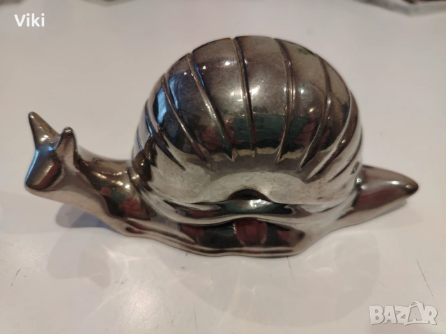 Сребърна масленка във формата на охлюв, снимка 8 - Други ценни предмети - 54057400