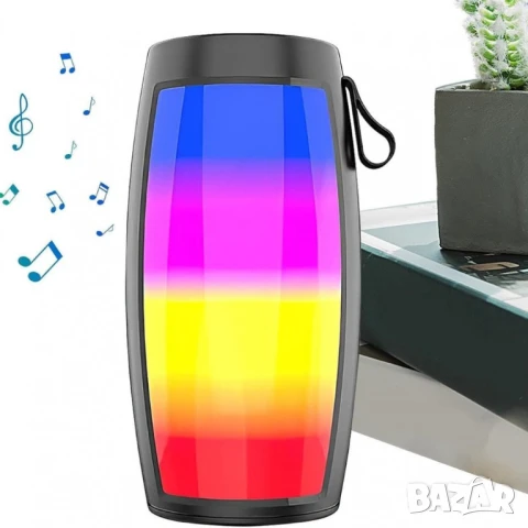 Преносима LED тонколона ZQS1202, Bluetooth, Micro SD, USB, FM радио, LED светлина, снимка 2 - Тонколони - 50803593