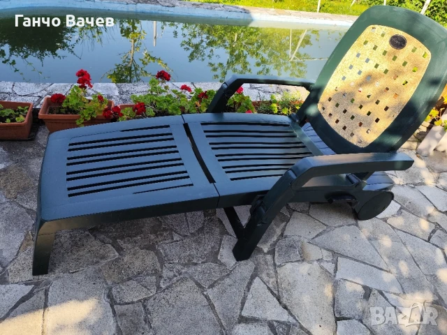 Запазени многофункционални сгъваеми Италиански шезлонги ползвани 1 сезон , снимка 2 - Столове - 50568157