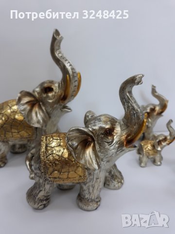 Златни слонове - 5 различни размера.Символ на щастието., снимка 4 - Декорация за дома - 37620313