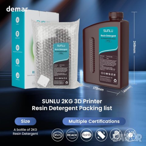 Почистващ препарат за смола за 3D принтер SUNLU 2 кг, снимка 7 - Консумативи за принтери - 42814949