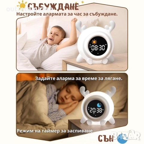 детски будилник YISSVIC (YISSVIC Kids Alarm Clock) във формата на еленче , снимка 2 - Друга електроника - 52518719