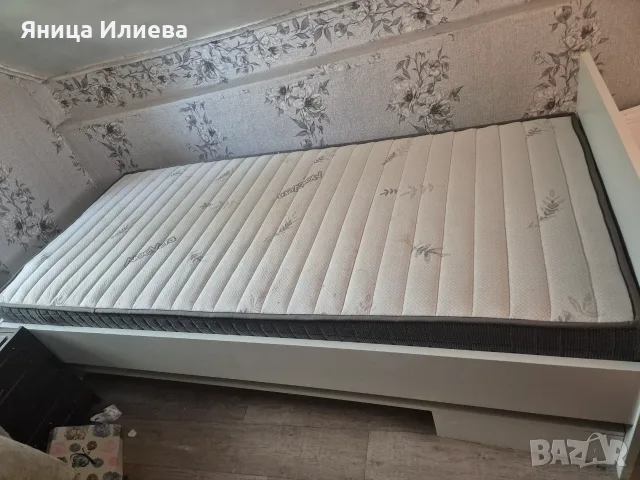 Единично легло с нов матрак, снимка 3 - Спални и легла - 56507403
