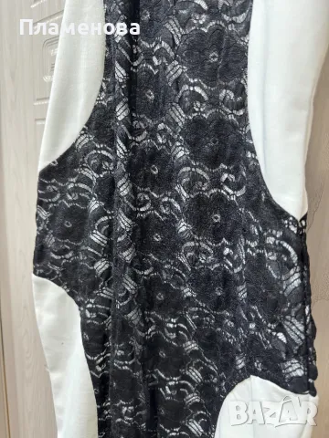 Бяла рокля с дантелени цветя - S/M, снимка 6 - Рокли - 49336993