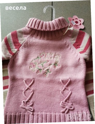 Детско поло, пуловерче розов цвят за 3 год, 98 см височина, снимка 3 - Детски пуловери и жилетки - 35284012