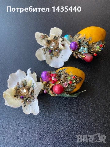 Ръчно изработени обици от серията “Забранения плод” на дизайнерката Анелия Милчева, снимка 2 - Обеци - 51110717