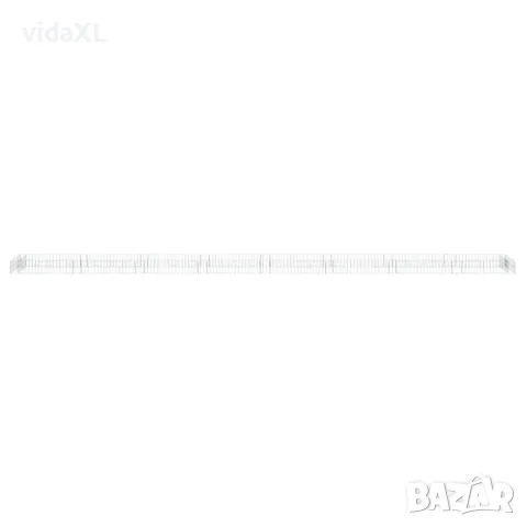 vidaXL Габион повдигната леха, поцинкована стомана, 800x100x20 см, снимка 4 - Саксии и кашпи - 56146220