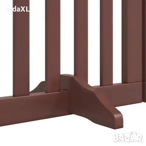 vidaXL Сгъваема преграда за куче с врата 9 панела кафява 450 см топола, снимка 6 - За кучета - 56146648