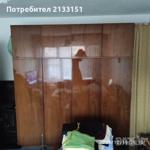 Четирикрилен гардероб с надстройка, снимка 4 - Гардероби - 52116711