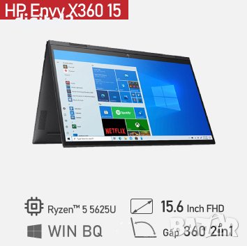 Laptop HP Envy x360 15,6 OLED ,AMD Ryzen 7 7730U ,16GB ,512GB NVMe SSD, снимка 2 - Лаптопи за работа - 42822582