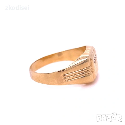 Златен мъжки пръстен 2,62гр. размер:64 14кр. проба:585 модел:38175-1, снимка 3 - Пръстени - 53981369