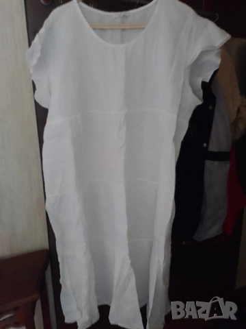 Лятна рокля лен 5ХL - EU54 - BG60, снимка 2 - Рокли - 54097538