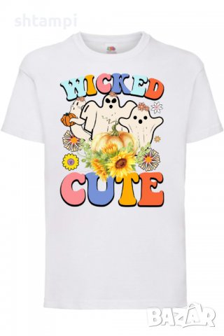 Детска тениска Wicked cute,Halloween,Хелоуин,Празник,Забавление,Изненада,Обичаи,, снимка 2 - Детски тениски и потници - 38158761