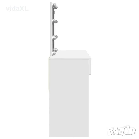 vidaXL Тоалетка с LED, бяла, 100x40x130 см, снимка 6 - Тоалетки - 56148273