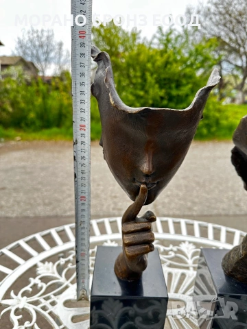 Уникален чифт масивни бронзови скулптури – Салвадор Дали (Salvador Dali) | 50 см, 10 кг, снимка 6 - Антикварни и старинни предмети - 54254578