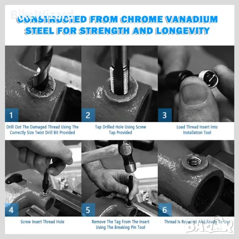 CCLIFE Ремонтен комплект за резба M5  Комплект за ремонт НОВО, снимка 3 - Други инструменти - 48606304