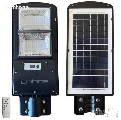 600W LED Соларна улична лампа Cobra с дистанционно, сензор за движение и фотоклетка , снимка 2 - Соларни лампи - 37641441