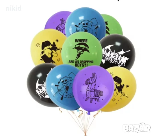 Fortnite Фортнайт шарени обикновен надуваем латекс латексов балон парти балони, снимка 5 - Други - 30206599