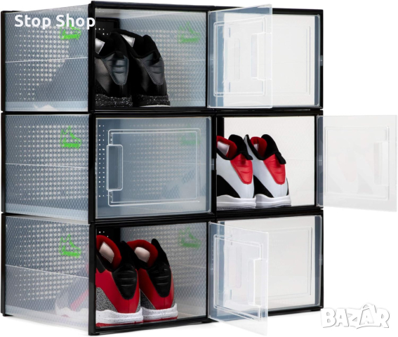  органайзер за съхранение на обувки, кутии за съхранение на обувки, прозрачна пластмасова кутия за о