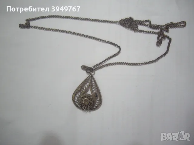Старо сребърно колие., снимка 3 - Колиета, медальони, синджири - 49315612