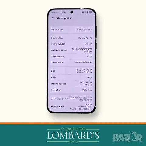 Huawei Pura 70 256 GB, N:79962