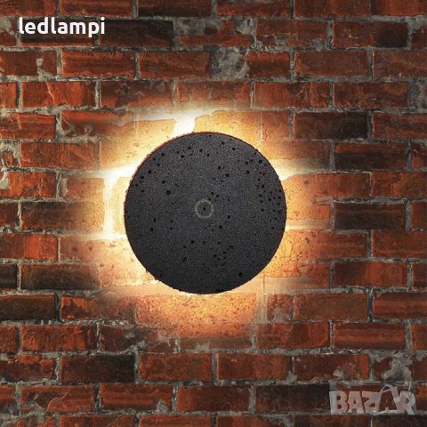 LED Стенен Осветител 12W Кръг Черен 3в1 Димиране IP65, снимка 6 - Лампи за стена - 44311012
