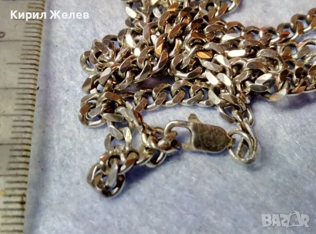 СТАР СТИЛЕН СРЕБЪРЕН ЛАНЕЦ СИНДЖИР СРЕБРО 925 КЛАСИЧЕСКА ПЛЕТКА РЪЧНА БИЖУТЕРСКА РАБОТА 47515, снимка 5 - Колиета, медальони, синджири - 48480904