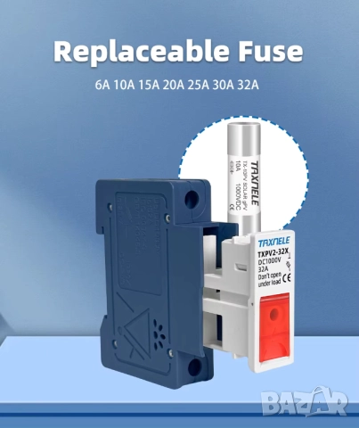 Taxnele държач на DC предпазител за защита от късо съединение за соларни системи, снимка 11 - Друга електроника - 52698010