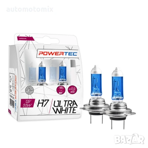 Крушки H7 , Powertec ,Ultra White , 55w,5544, снимка 2 - Аксесоари и консумативи - 50492587