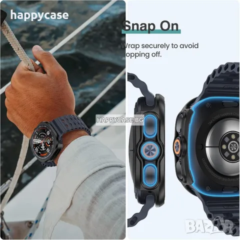 Samsung Galaxy Watch Ultra 2 2026 / 360° Твърд пластмасов кейс с вграден протектор за екран, снимка 8 - Калъфи, кейсове - 55739646