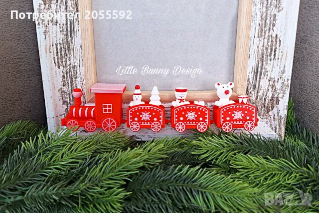 Коледна рамка с приказно червено влакче, снимка 4 - Коледни подаръци - 48087413