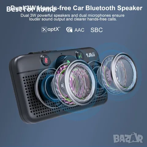 1Mii Bluetooth 5.3 високоговорител за кола, хендсфри Bluetooth, снимка 6 - Аксесоари и консумативи - 49090666