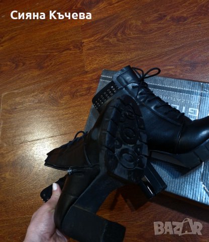 Дамски кожени боти на ток, снимка 2 - Дамски боти - 44341269