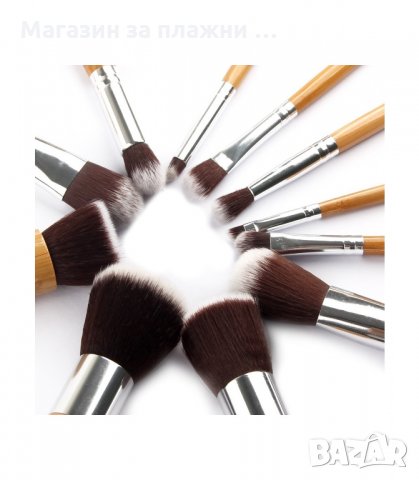 КОМПЛЕКТ 11 БРОЯ ЧЕТКИ ЗА ГРИМ С БАМБУКОВИ ДРЪЖКИ - КОД 1574, снимка 3 - Други - 34277689