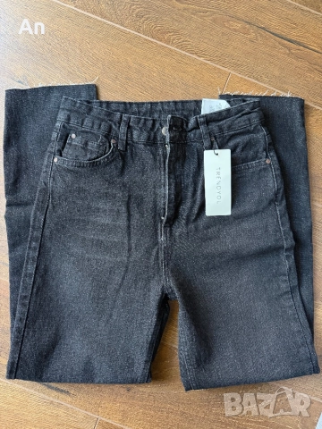 Черни дънки Mom с висока талия, снимка 9 - Дънки - 52176428