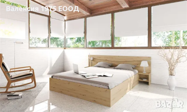 Спалня с нощни шкафчета Сити 2007 дъб артисан или комбинация мока и лате