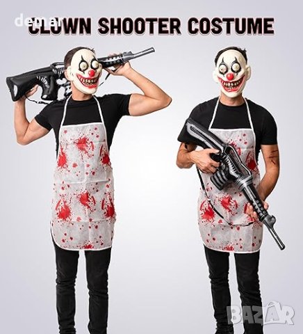 Костюм за Хелоуин 5 части Клоун сериен убиец за мъже, снимка 3 - Други - 42541395